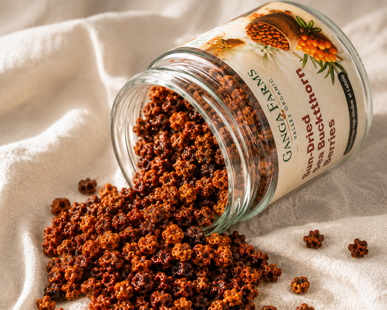Ganga Farms Sun-Dried Sea Buckthorn Berries The Whole Wild Superfruit from Ladakh