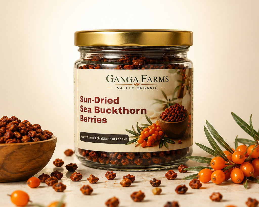 Ganga Farms Sun-Dried Sea Buckthorn Berries The Whole Wild Superfruit from Ladakh